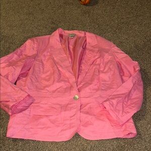 Vibrant Pink Tailored Blazer with Notched Lapels